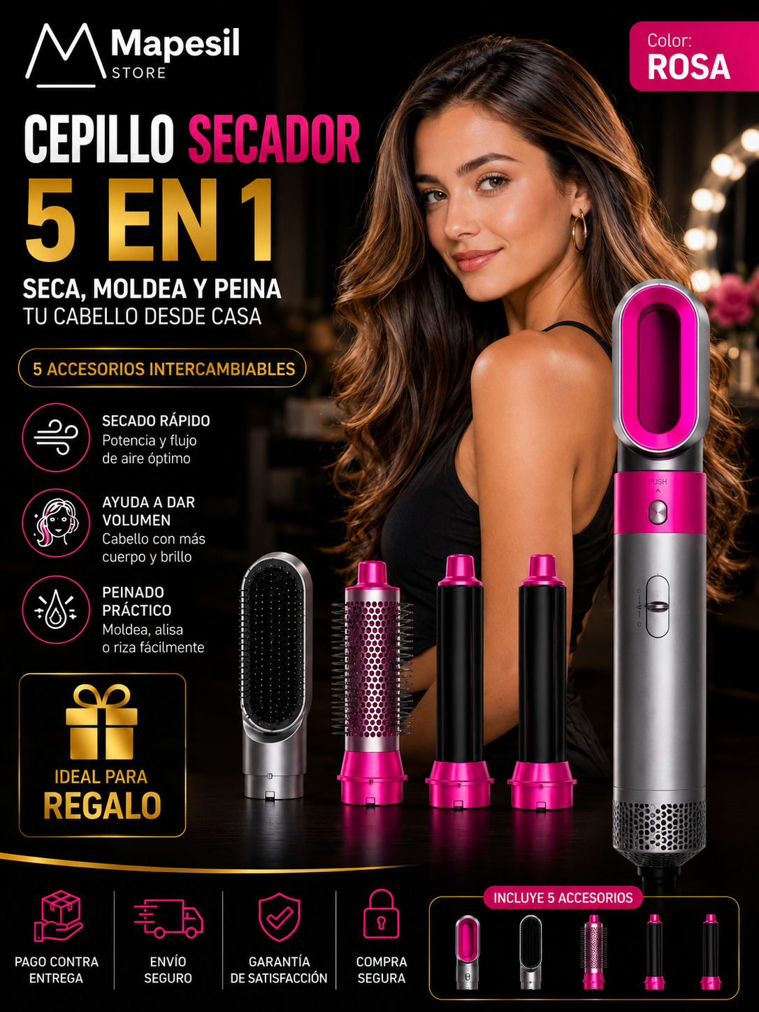 Cepillo Secador Multifuncional 5 en 1